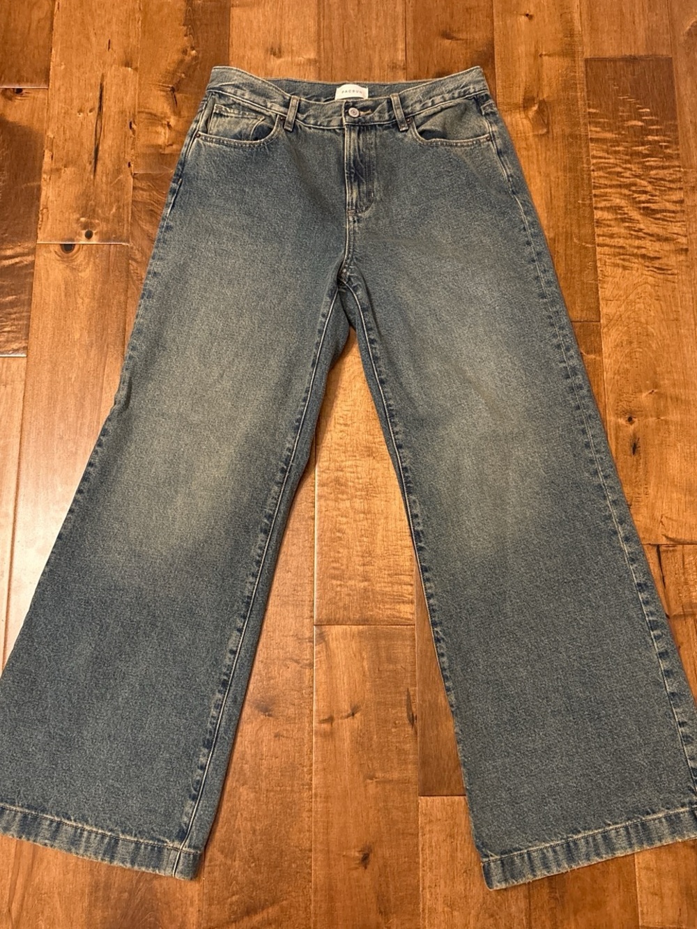 PacSun Women's Wide Leg Flare Jeans in Medium Blue Wash